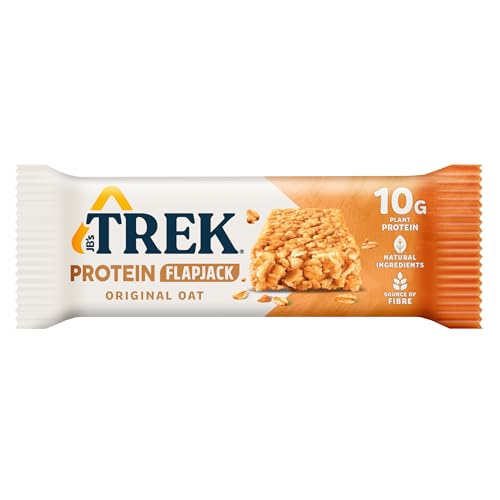 Trek High Protein Flapjack Cocoa Oat, 50 g - Gluten Free Bars – Healthy Snack Bars – Plant Based Protein - Vegan Bars (Pack of 16 Bars) | L0572375-P107199021-M107199013