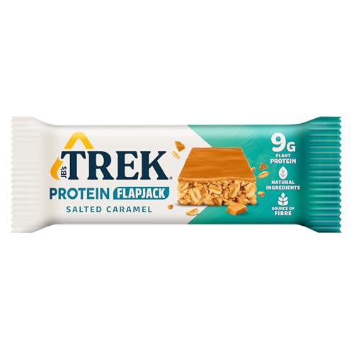 Trek High Protein Flapjack Cocoa Oat, 50 g - Gluten Free Bars – Healthy Snack Bars – Plant Based Protein - Vegan Bars (Pack of 16 Bars) | L0572375-P107199021-M107199013