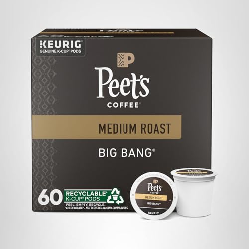 Peet's Coffee, Medium Roast Keurig K-Cup Pods - Café Domingo 54 Count (1 Box of 54 Pods)