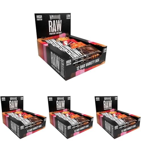 Warrior Raw Protein Bars – 20g Protein Per Bar – High Protein Snack Bars Multipack (12 or 24 Bars, 75g Each) – Low Sugar, High Fibre Breakfast & Meal Replacement Bar – Chocolate Brownie Flapjack
