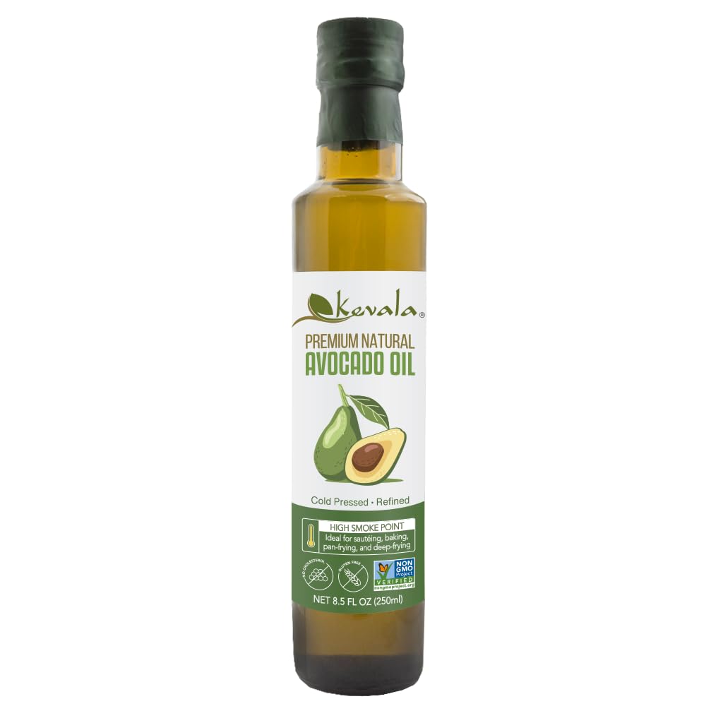 Kevala Avocado Oil – Cold Pressed | Non‑GMO Project Verified & Kosher | Multipurpose for High Smoke Point Cooking, Roasting, Sautéing & Skin Moisturizing – Ideal Kitchen Staple – 128 Fl Oz (Pack of 1)