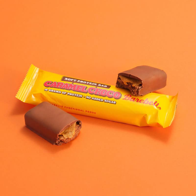 Barebells Protein Bars - 12 Count, 16g High Protein Treats – Sugar Free Chocolate Nutrition Bar, Low Carb – On The Go Breakfast or Post-Workout Snack (Caramel Choco)