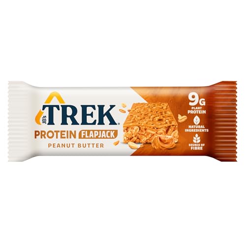 Trek High Protein Flapjack Cocoa Oat, 50 g - Gluten Free Bars – Healthy Snack Bars – Plant Based Protein - Vegan Bars (Pack of 16 Bars) | L0572375-P107199021-M107199013