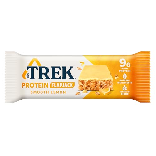 Trek High Protein Flapjack Cocoa Oat, 50 g - Gluten Free Bars – Healthy Snack Bars – Plant Based Protein - Vegan Bars (Pack of 16 Bars) | L0572375-P107199021-M107199013