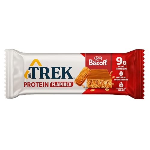Trek High Protein Flapjack Cocoa Oat, 50 g - Gluten Free Bars – Healthy Snack Bars – Plant Based Protein - Vegan Bars (Pack of 16 Bars) | L0572375-P107199021-M107199013