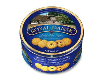 Continental Bakeries Royal Dansk Butter Cookies (Metal Round Tin), Danish Butter Biscuits, 1 kg