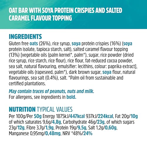 Trek High Protein Flapjack Cocoa Oat, 50 g - Gluten Free Bars – Healthy Snack Bars – Plant Based Protein - Vegan Bars (Pack of 16 Bars) | L0572375-P107199021-M107199013