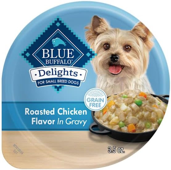 Blue Buffalo Delights Natural Adult Small Breed Wet Dog Food, Variety Pack, Made with Natural Ingredients, Filet Mignon & New York Strip Recipe in Hearty Gravy, 3.5-oz. Cups (12 Count, 6 of Each)