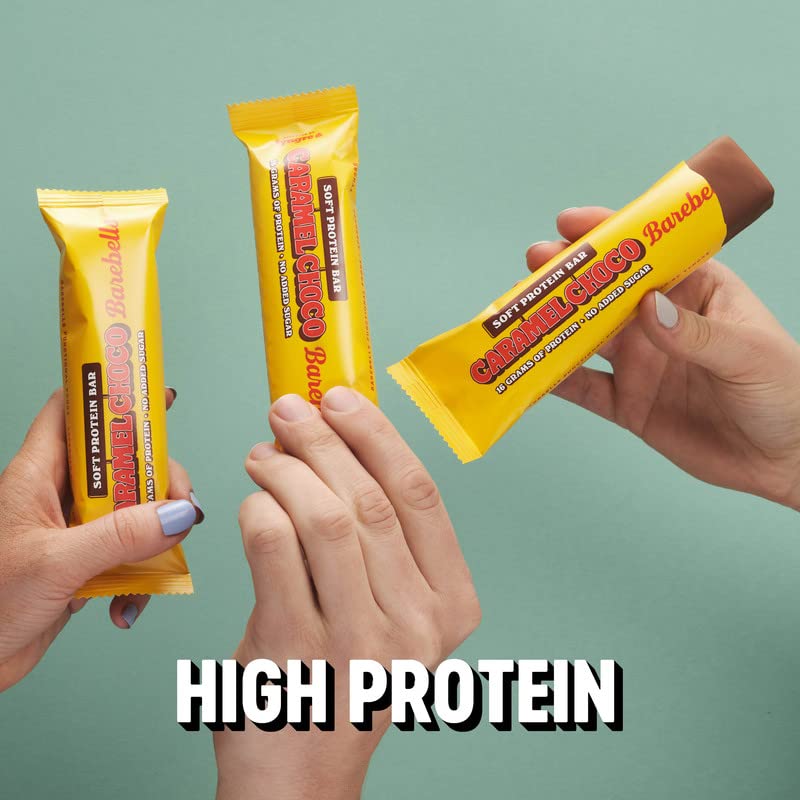 Barebells Protein Bars - 12 Count, 16g High Protein Treats – Sugar Free Chocolate Nutrition Bar, Low Carb – On The Go Breakfast or Post-Workout Snack (Caramel Choco)