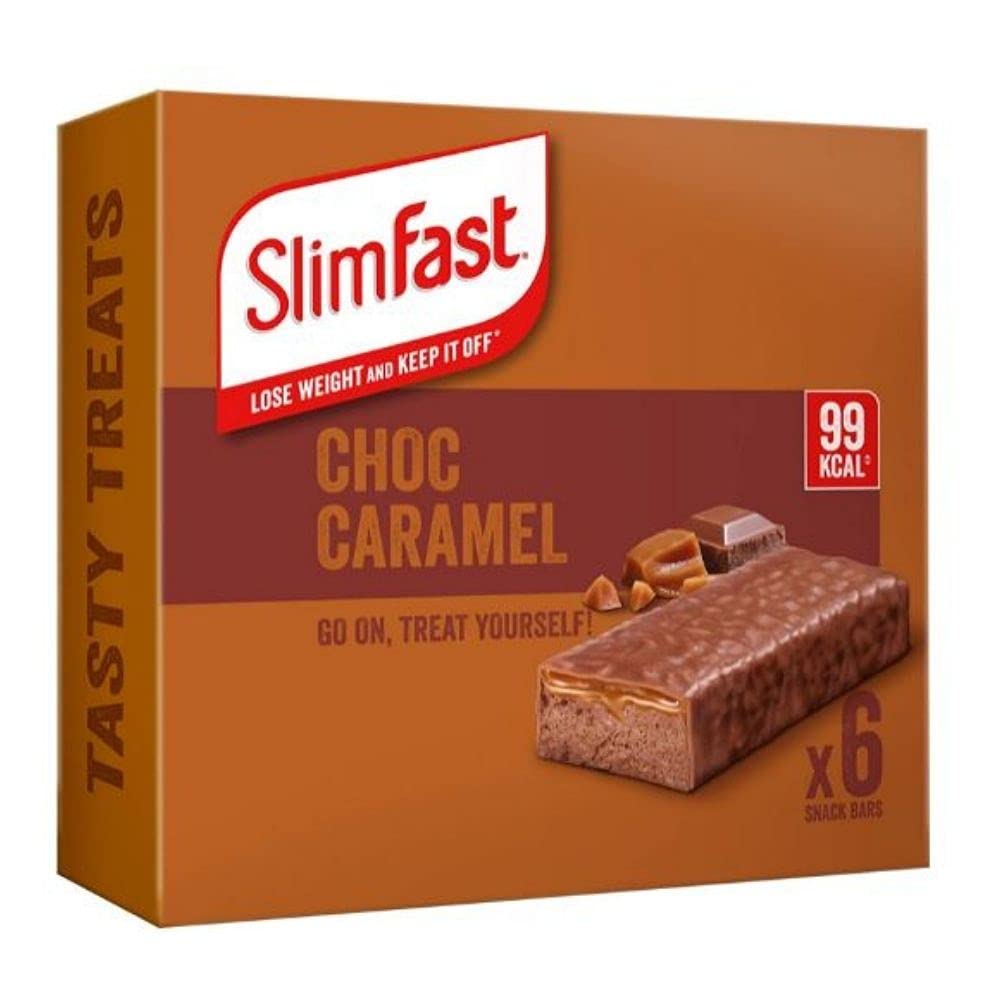 SlimFast Snack Bar, Low Calorie Snack, Choc Caramel Flavour, 30 X 26 G Multipack (Packing May Vary)