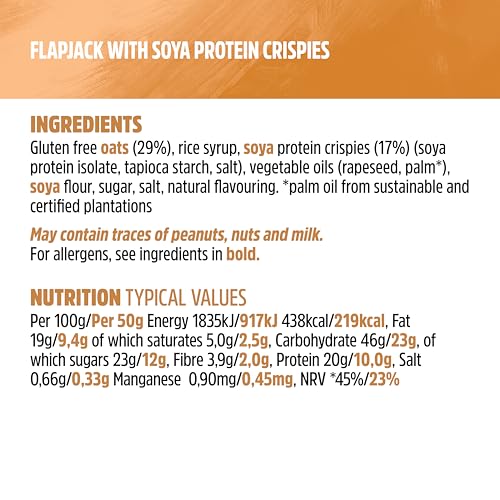 Trek High Protein Flapjack Cocoa Oat, 50 g - Gluten Free Bars – Healthy Snack Bars – Plant Based Protein - Vegan Bars (Pack of 16 Bars) | L0572375-P107199021-M107199013