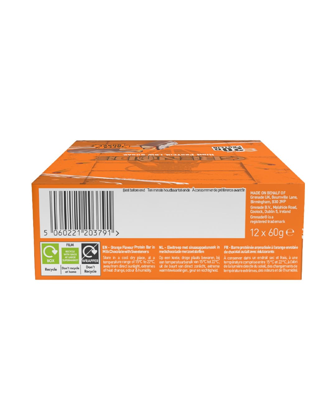 Grenade OREO White High Protein, Low Sugar Bars, 12 x 60 g – 21 g Protein per Snack Bar with Crunchy OREO Pieces & White Chocolate Coating