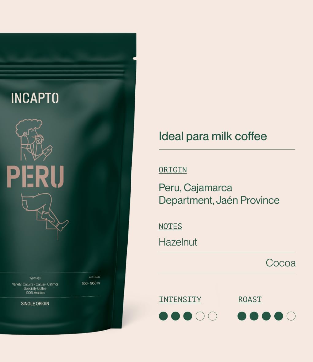 Incapto Medium Roast Jungle Blend Whole Bean Coffee 500g | Natural Rich Aroma and Flavor | Blend of Origins – Guatemala, Brazil, and Peru | 100% Arabica | Specialty Coffee 80 SCA Points