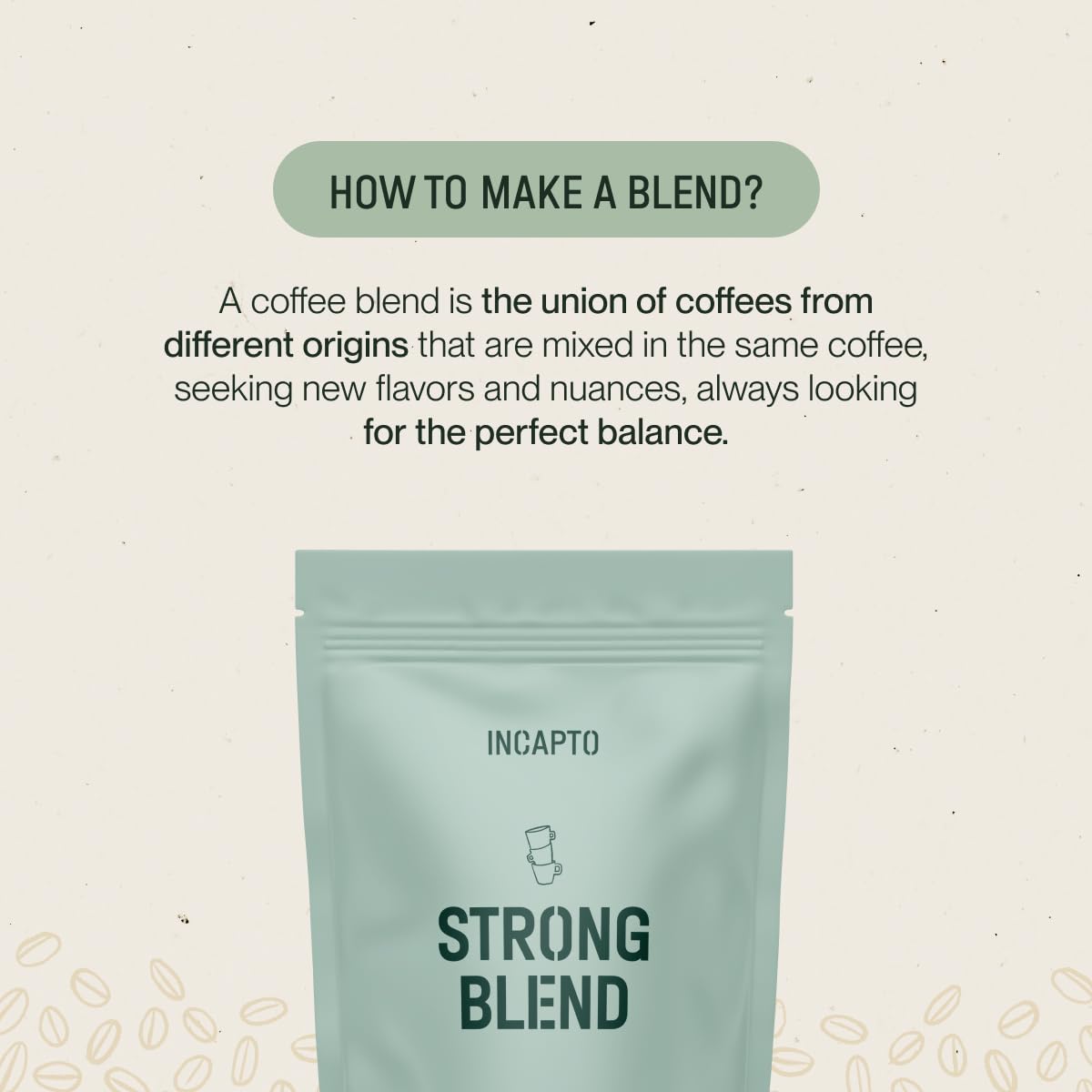 Incapto Medium Roast Jungle Blend Whole Bean Coffee 500g | Natural Rich Aroma and Flavor | Blend of Origins – Guatemala, Brazil, and Peru | 100% Arabica | Specialty Coffee 80 SCA Points