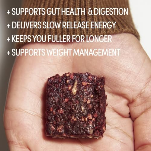 INDI High Fibre Gut Health Bars — Made of 20 Superfoods, Vegan & Gluten Free — Plant Based with Nuts, Seeds & Fruit — No Added Sugar, Natural Energy — 12 Pack, Made in UK