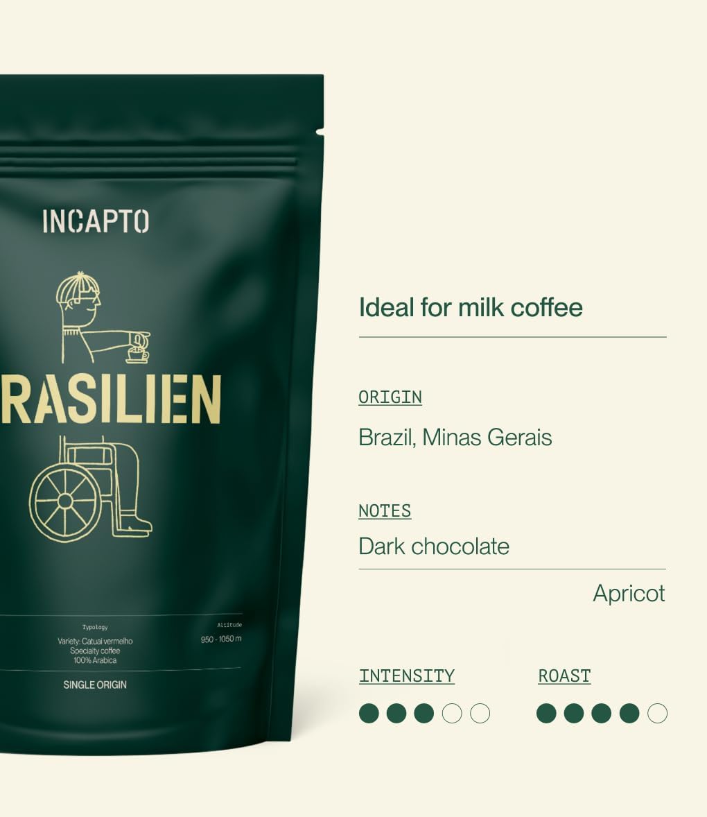 Incapto Medium Roast Jungle Blend Whole Bean Coffee 500g | Natural Rich Aroma and Flavor | Blend of Origins – Guatemala, Brazil, and Peru | 100% Arabica | Specialty Coffee 80 SCA Points
