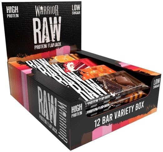 Warrior Raw Protein Bars – 20g Protein Per Bar – High Protein Snack Bars Multipack (12 or 24 Bars, 75g Each) – Low Sugar, High Fibre Breakfast & Meal Replacement Bar – Chocolate Brownie Flapjack