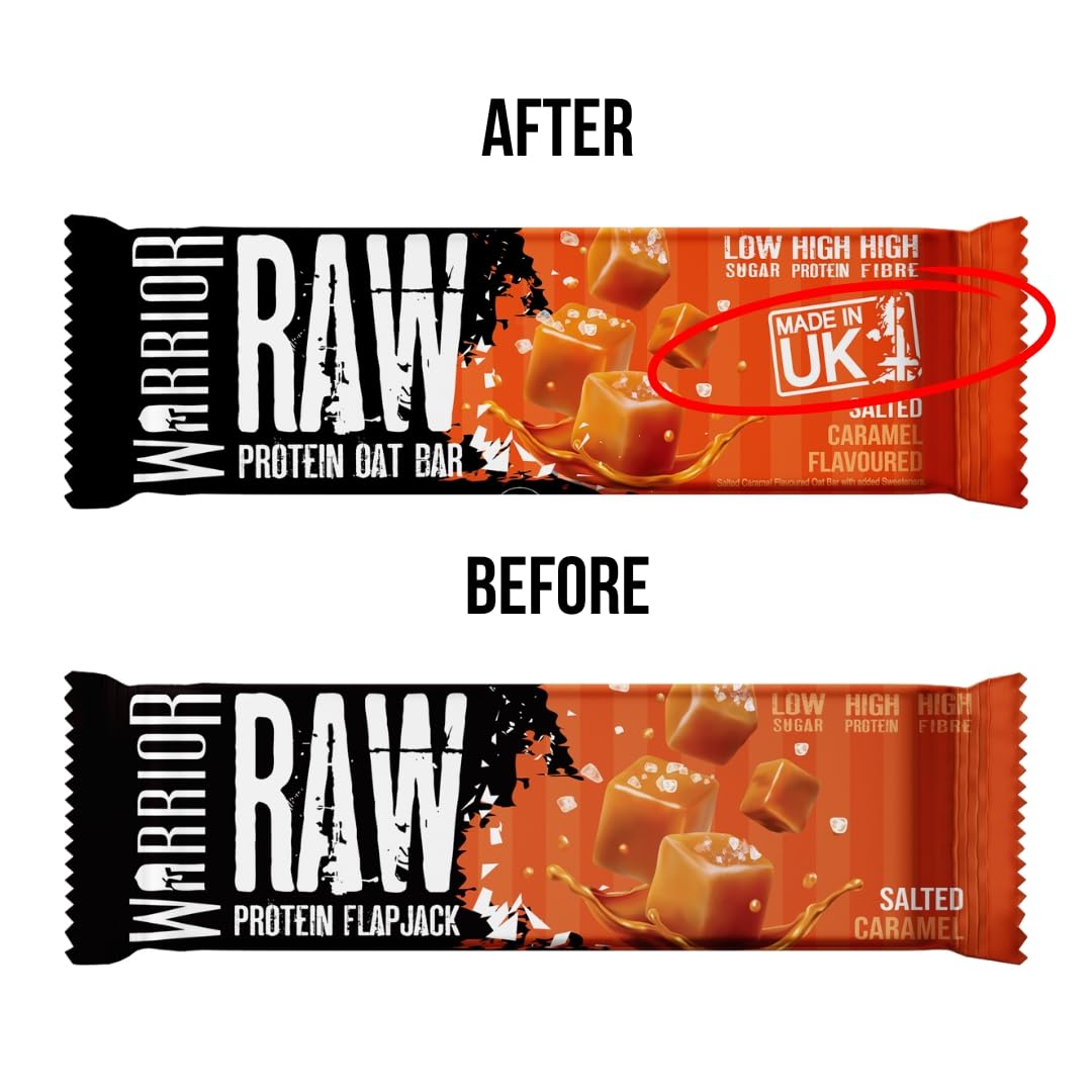 Warrior Raw Protein Bars – 20g Protein Per Bar – High Protein Snack Bars Multipack (12 or 24 Bars, 75g Each) – Low Sugar, High Fibre Breakfast & Meal Replacement Bar – Chocolate Brownie Flapjack