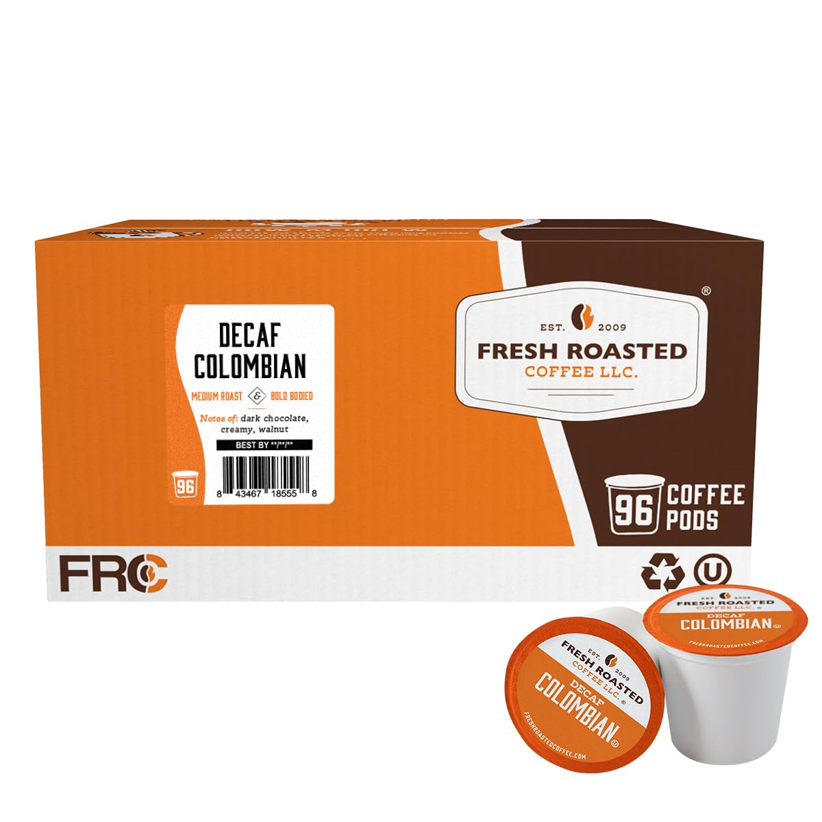 Fresh Roasted Coffee, Italian Roast, Dark, 96 Pods for K Cup Brewers