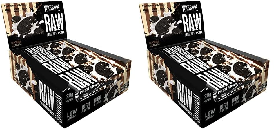 Warrior Raw Protein Bars – 20g Protein Per Bar – High Protein Snack Bars Multipack (12 or 24 Bars, 75g Each) – Low Sugar, High Fibre Breakfast & Meal Replacement Bar – Chocolate Brownie Flapjack