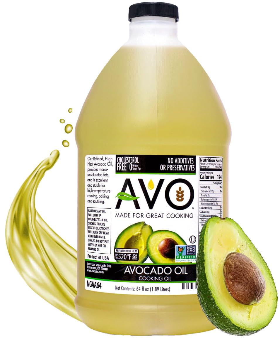 AVO NON GMO 100% Avocado Oil, 1 Gallon 128 Fl-oz, NO Preservatives Added