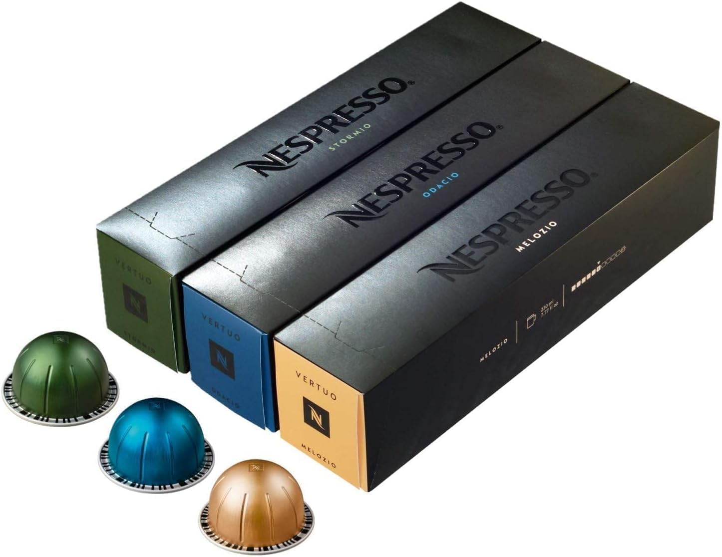 Nespresso Vertuo Coffee Pods, 30 Espresso Mixed Pack - 10 Bianco Doppio, 10 x Scuro, 10 x Chiaro Make Espressos, Cappuccino, Lattes and Iced Coffee at home. Recyclable Pods