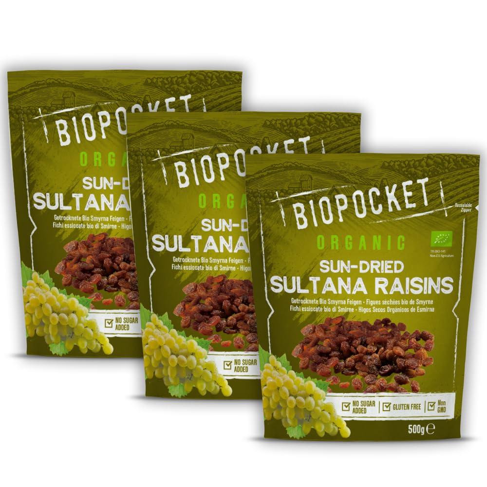 Biopocket Organic Dried Apricots, 2 x 500 g