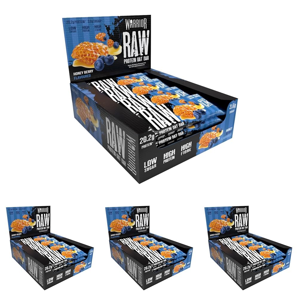 Warrior Raw Protein Bars – 20g Protein Per Bar – High Protein Snack Bars Multipack (12 or 24 Bars, 75g Each) – Low Sugar, High Fibre Breakfast & Meal Replacement Bar – Chocolate Brownie Flapjack