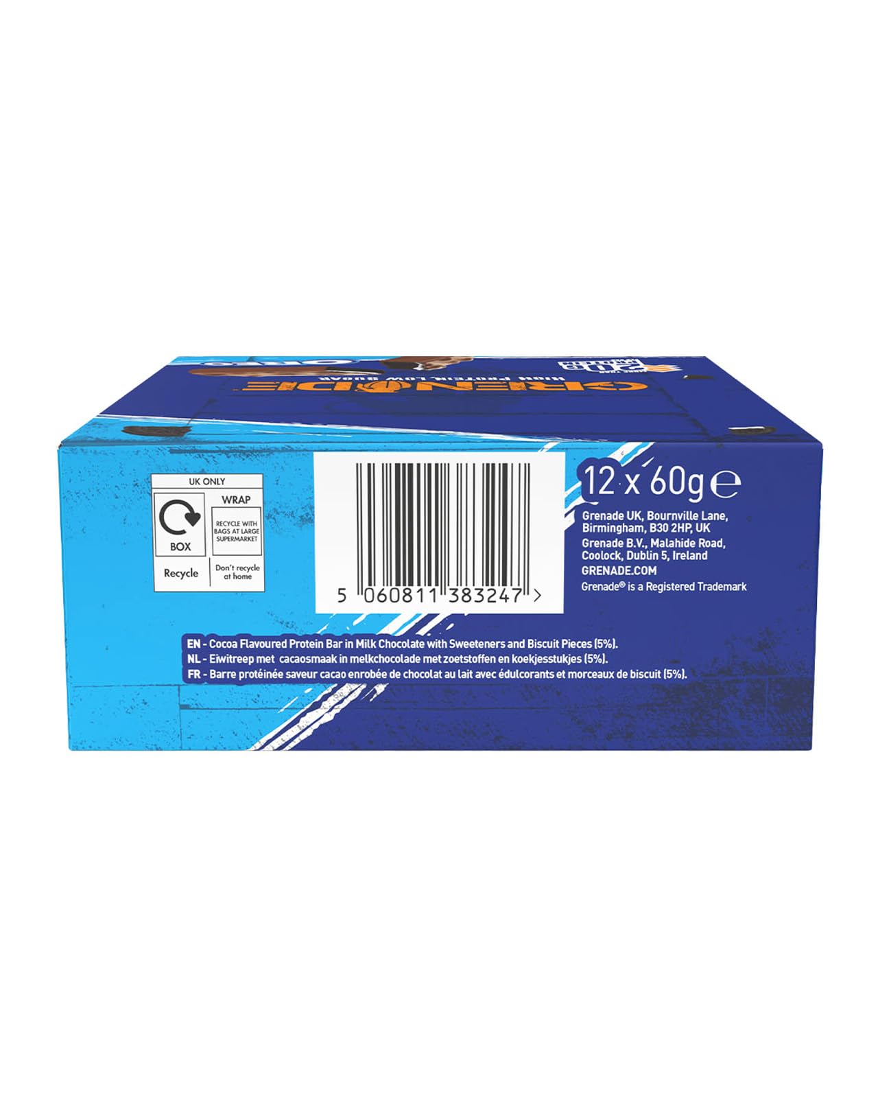 Grenade OREO White High Protein, Low Sugar Bars, 12 x 60 g – 21 g Protein per Snack Bar with Crunchy OREO Pieces & White Chocolate Coating