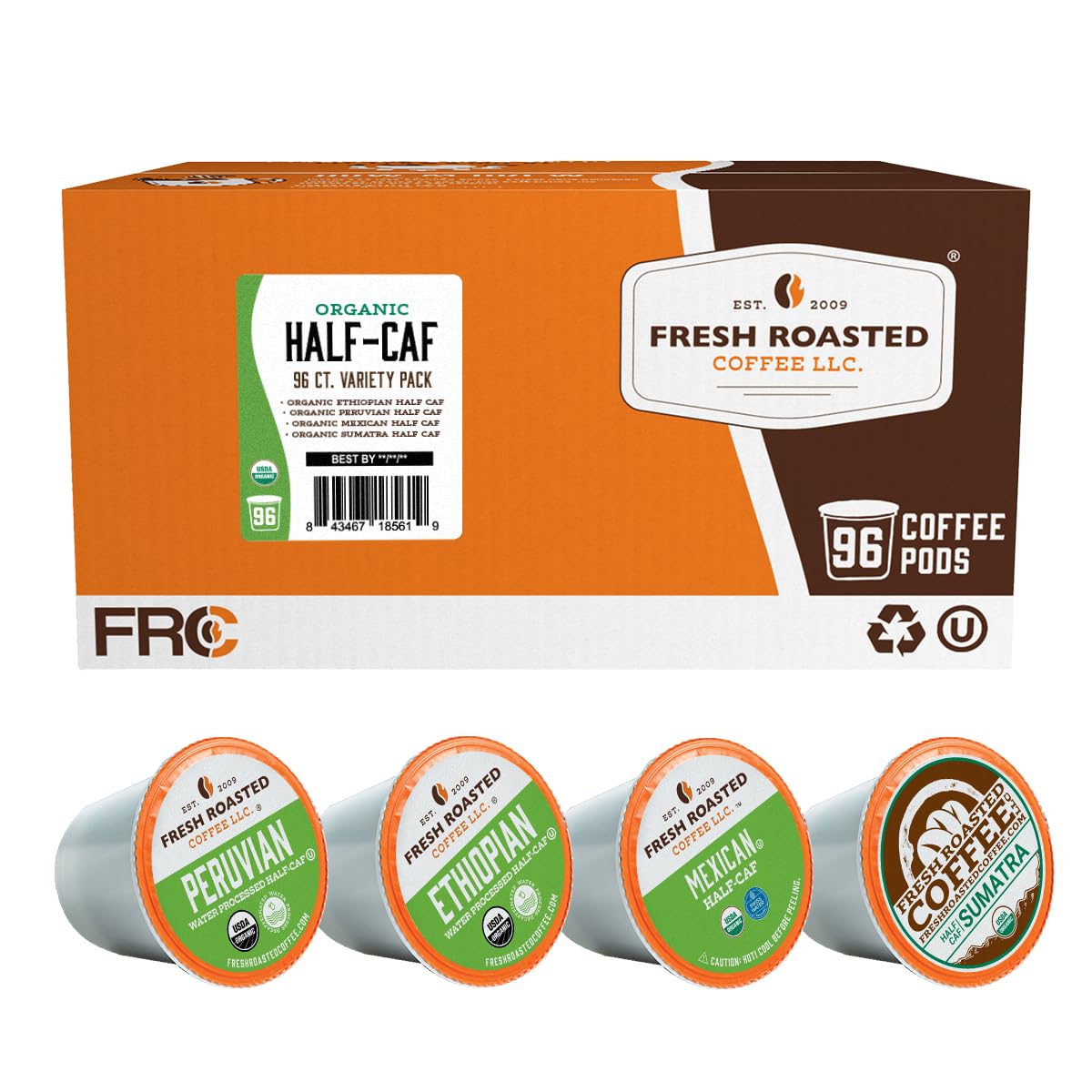 Fresh Roasted Coffee, Italian Roast, Dark, 96 Pods for K Cup Brewers