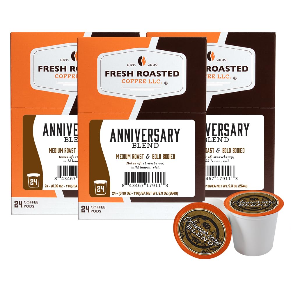 Fresh Roasted Coffee, Italian Roast, Dark, 96 Pods for K Cup Brewers