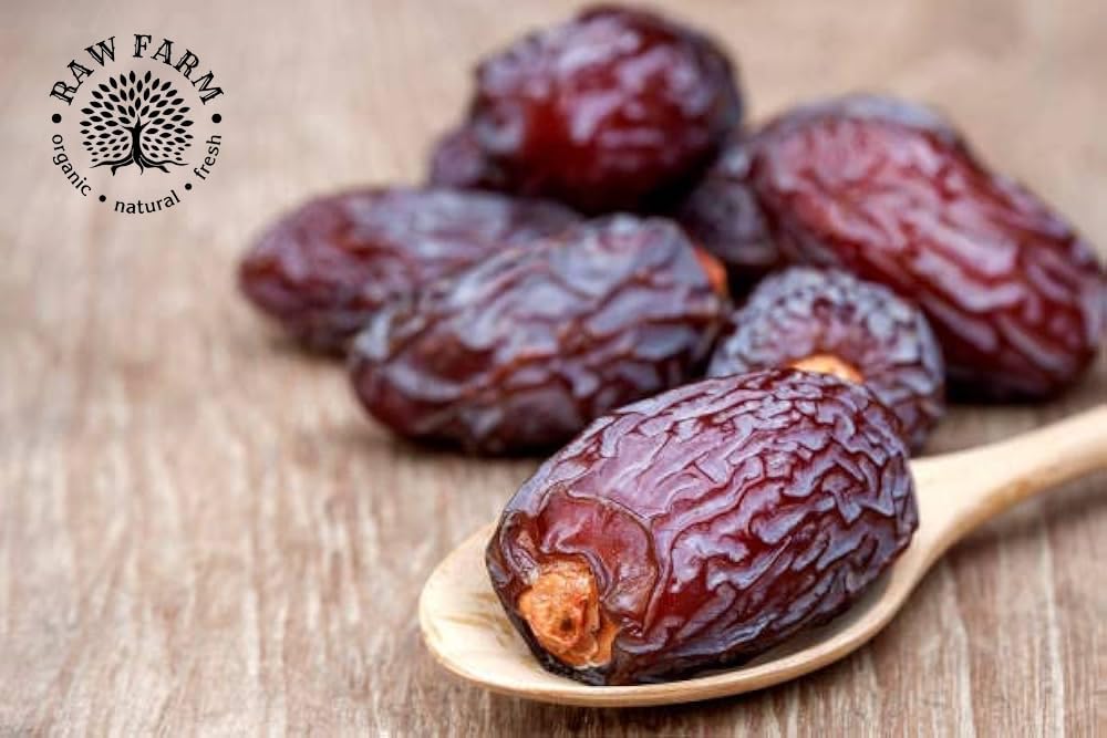 Raw Farm - Raw Fresh Medjool Dates With Pits 1 kg – Large Size, Naturally Sweet & Juicy, No Added Sugar, Preservatives or Additives, Premium Quality Vegan Snack