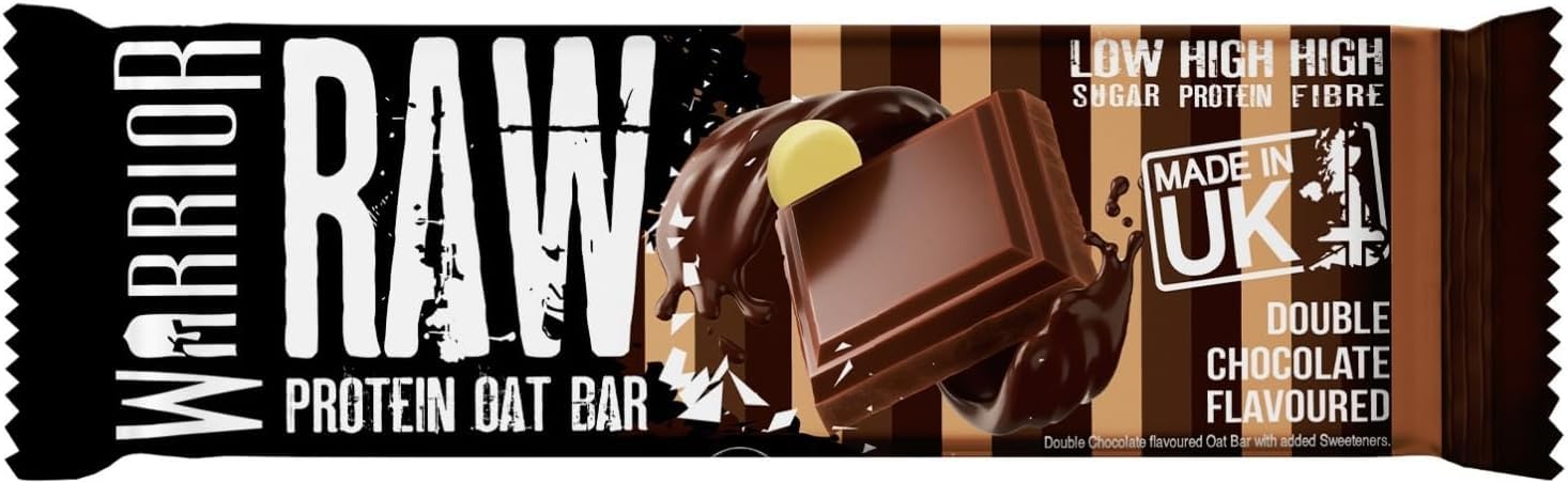 Warrior Raw Protein Bars – 20g Protein Per Bar – High Protein Snack Bars Multipack (12 or 24 Bars, 75g Each) – Low Sugar, High Fibre Breakfast & Meal Replacement Bar – Chocolate Brownie Flapjack