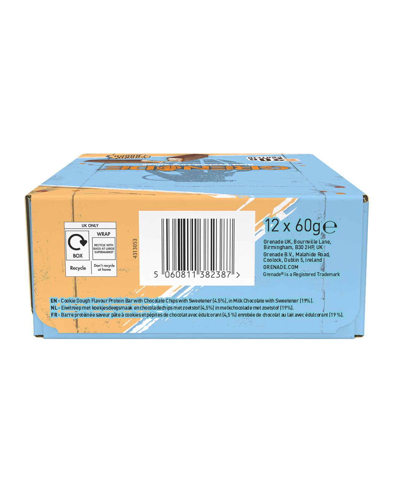 Grenade OREO White High Protein, Low Sugar Bars, 12 x 60 g – 21 g Protein per Snack Bar with Crunchy OREO Pieces & White Chocolate Coating