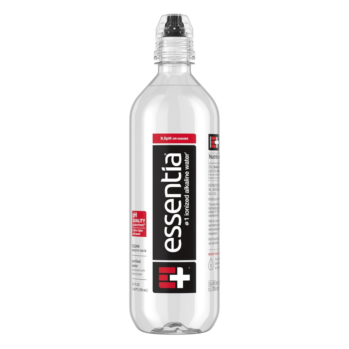 Essentia Water LLC, Ionized Alkaline Bottled Water; 99.9% Pure, Infused with Electrolytes, 9.5 pH or Higher with a Clean, Smooth Taste, 23.67 Fl Oz (Pack of 24)