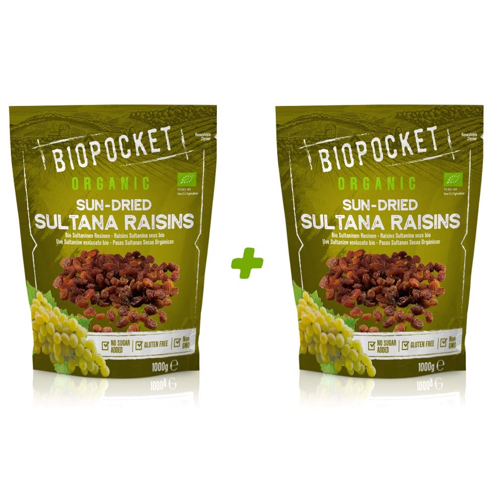 Biopocket Organic Dried Apricots, 2 x 500 g