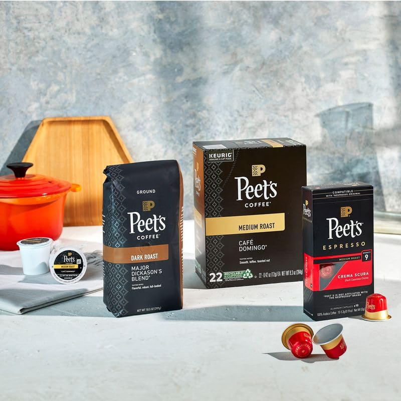 Peet's Coffee, Medium Roast Keurig K-Cup Pods - Café Domingo 54 Count (1 Box of 54 Pods)