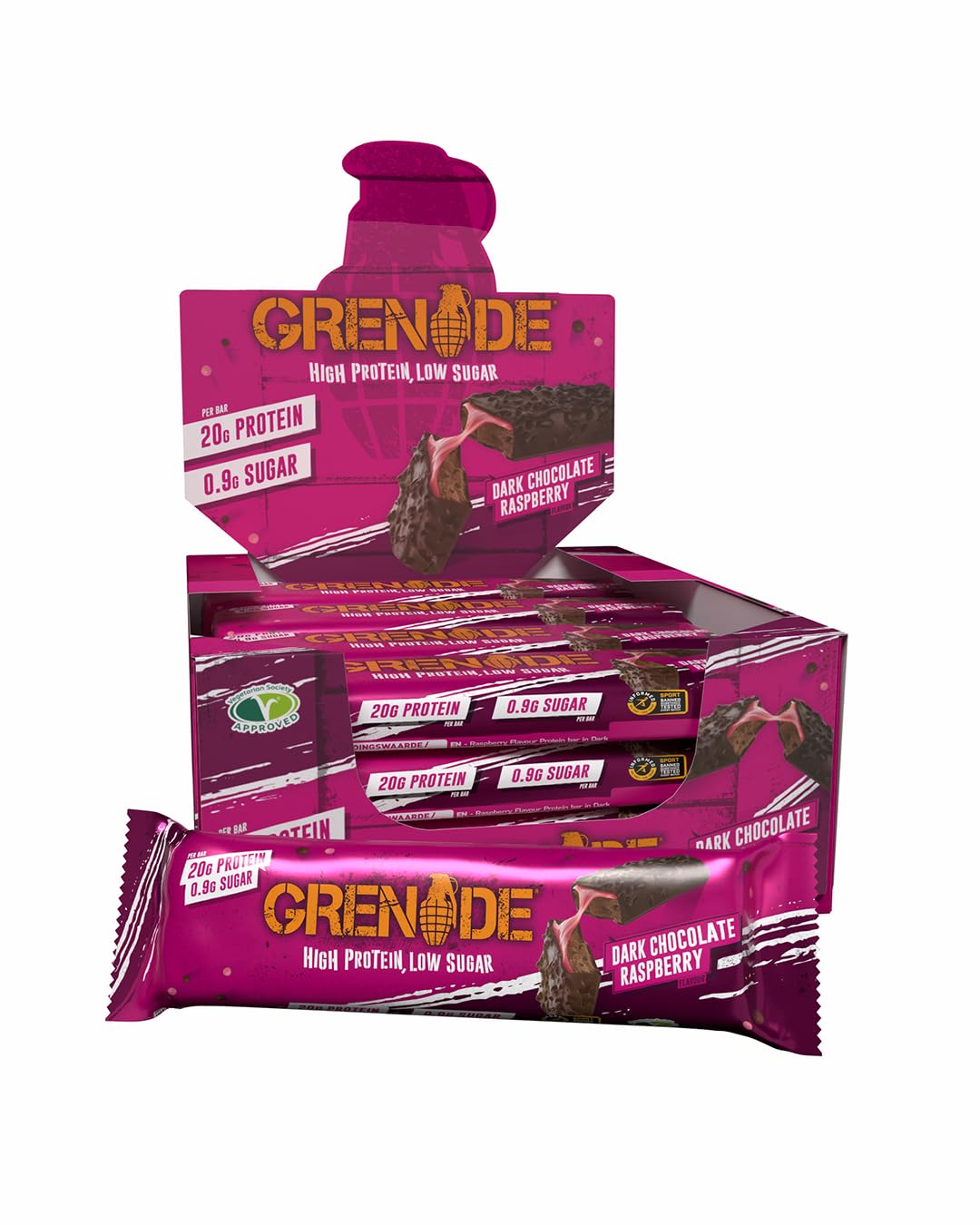 Grenade OREO White High Protein, Low Sugar Bars, 12 x 60 g – 21 g Protein per Snack Bar with Crunchy OREO Pieces & White Chocolate Coating