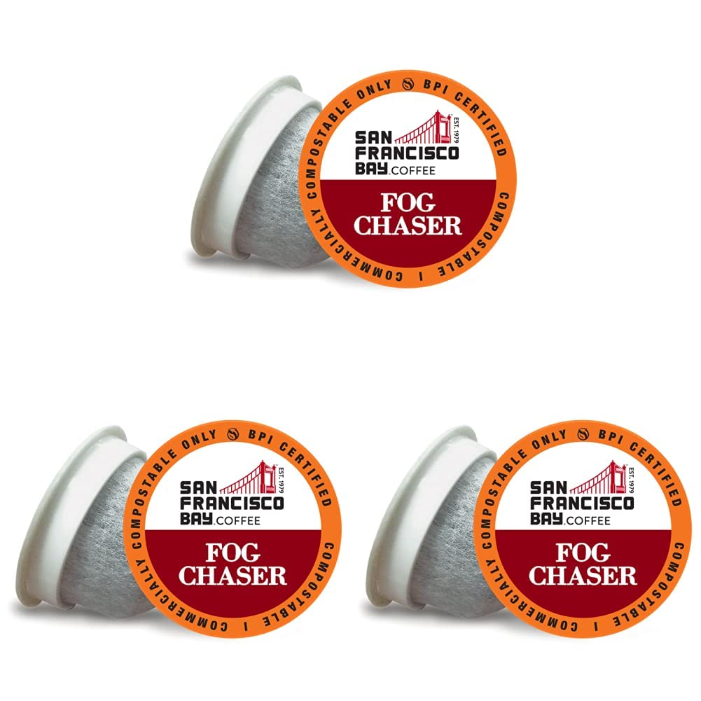 SAN FRANCISCO BAY SF Coffee OneCUP /Dark Roast Compostable Coffee Pods, K Cup Compatible Including Keurig 2.0 (Packaging May Vary), French Roast, 80 Count (Pack of 1)