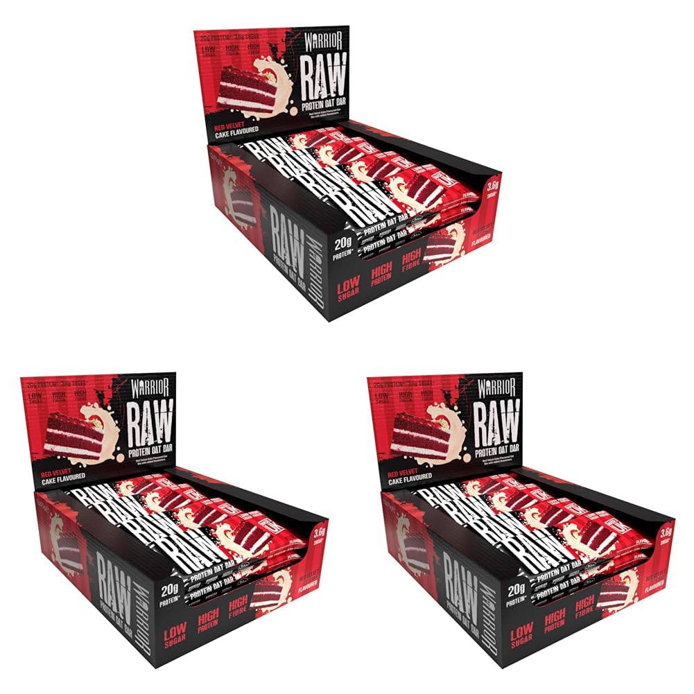 Warrior Raw Protein Bars – 20g Protein Per Bar – High Protein Snack Bars Multipack (12 or 24 Bars, 75g Each) – Low Sugar, High Fibre Breakfast & Meal Replacement Bar – Chocolate Brownie Flapjack
