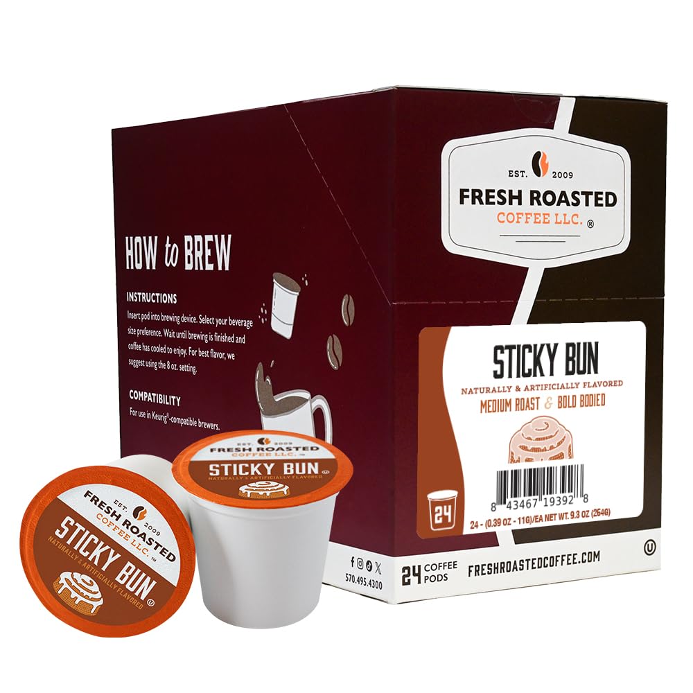 Fresh Roasted Coffee, Italian Roast, Dark, 96 Pods for K Cup Brewers