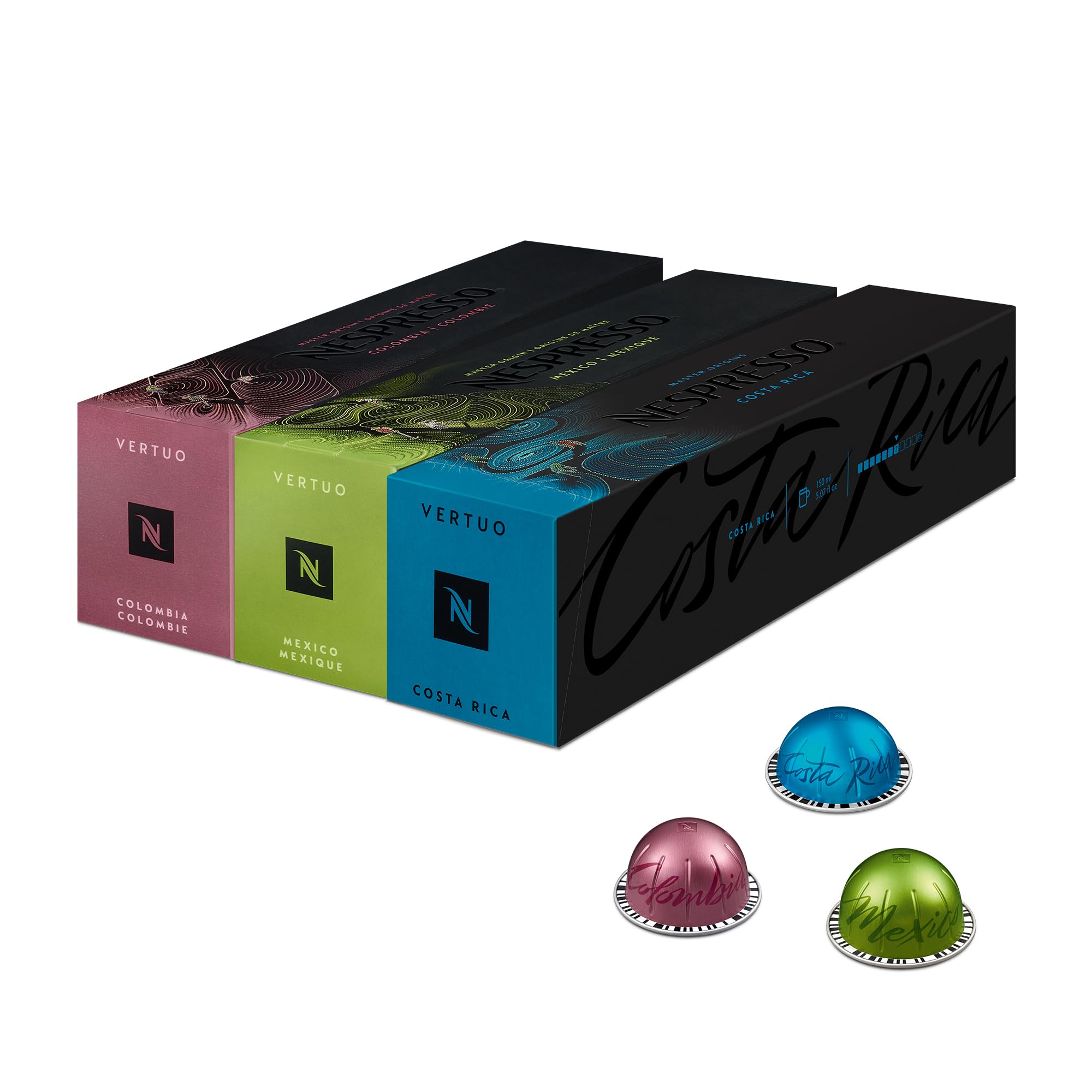Nespresso Vertuo Coffee Pods, 30 Espresso Mixed Pack - 10 Bianco Doppio, 10 x Scuro, 10 x Chiaro Make Espressos, Cappuccino, Lattes and Iced Coffee at home. Recyclable Pods