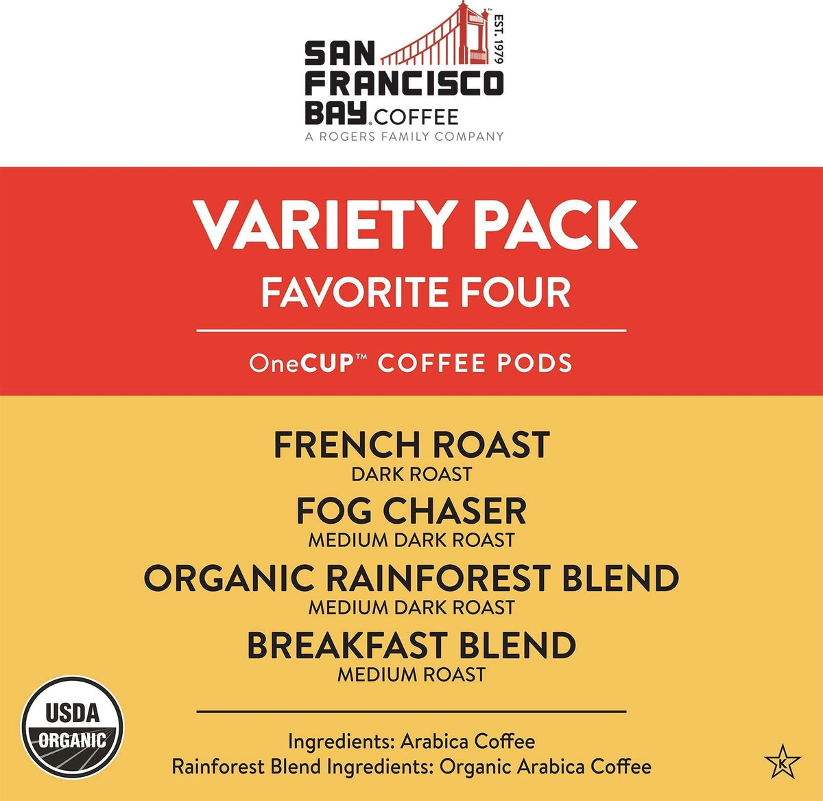 SAN FRANCISCO BAY SF Coffee OneCUP /Dark Roast Compostable Coffee Pods, K Cup Compatible Including Keurig 2.0 (Packaging May Vary), French Roast, 80 Count (Pack of 1)
