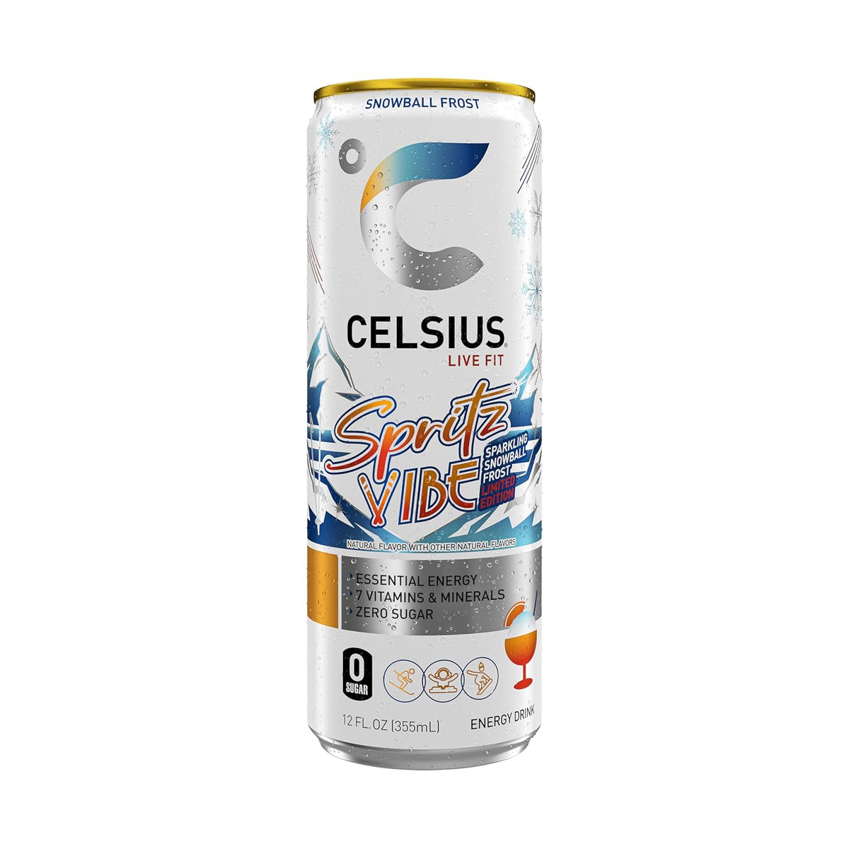 CELSIUS Sparkling Spritz Vibe Limited Edition, Sugar Free Energy Drink, Can, 12 Fl Oz (Pack of 12)