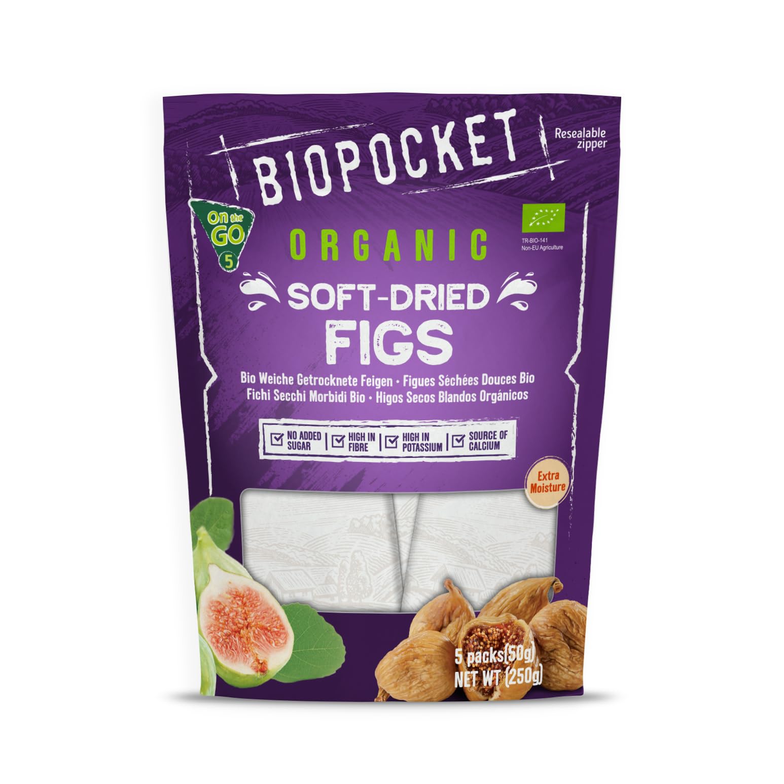 Biopocket Organic Dried Apricots, 2 x 500 g