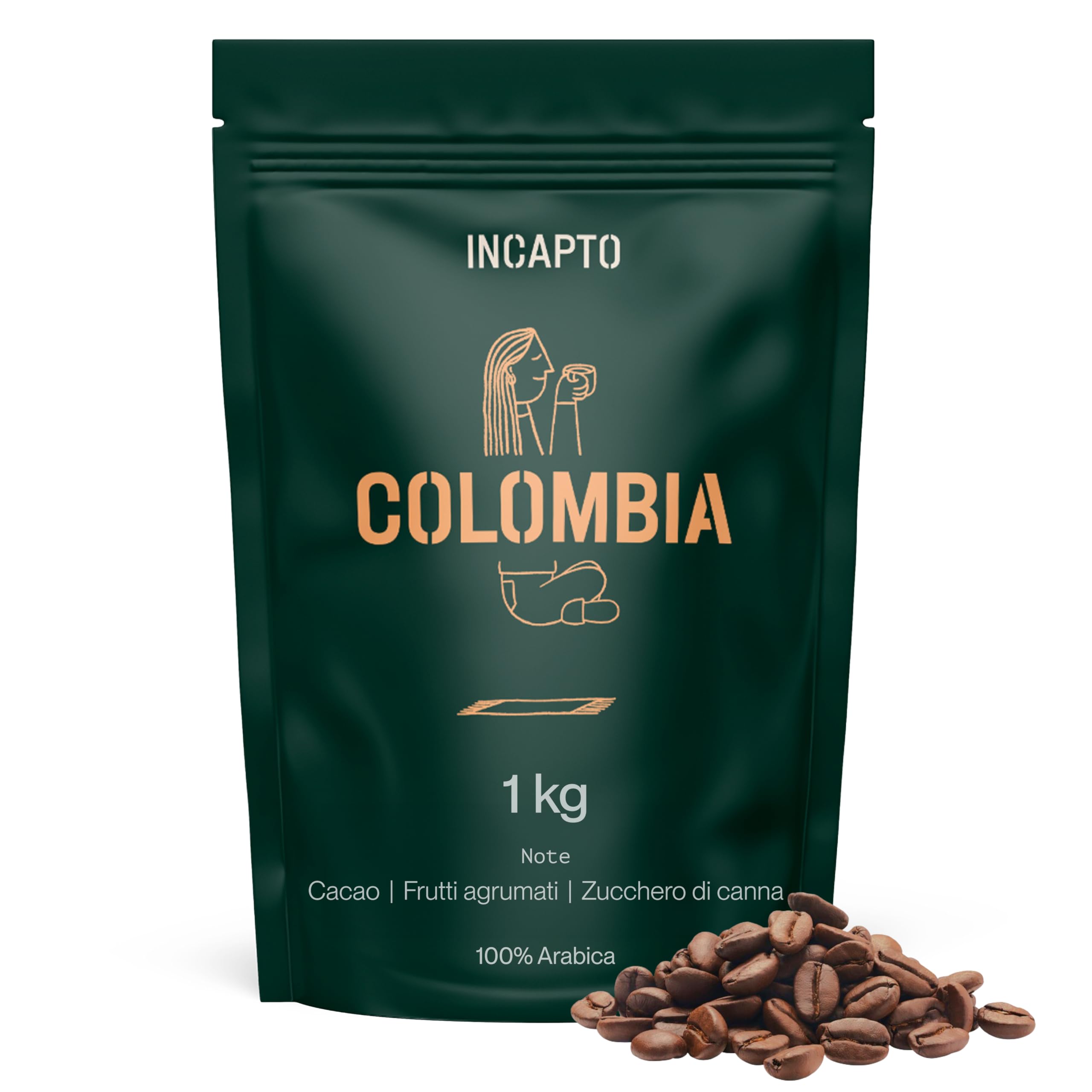 Incapto Medium Roast Jungle Blend Whole Bean Coffee 500g | Natural Rich Aroma and Flavor | Blend of Origins – Guatemala, Brazil, and Peru | 100% Arabica | Specialty Coffee 80 SCA Points