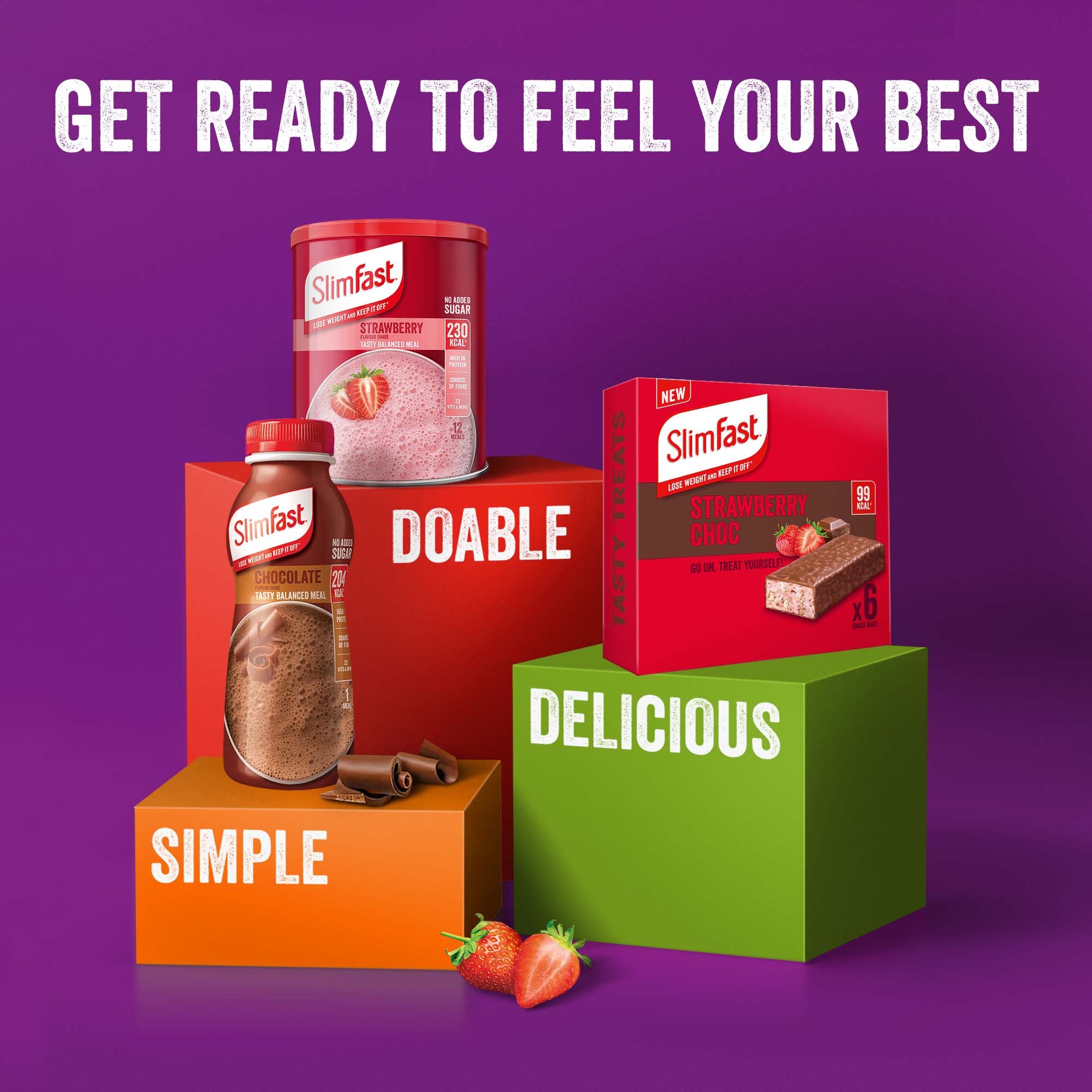 SlimFast Snack Bar, Low Calorie Snack, Choc Caramel Flavour, 30 X 26 G Multipack (Packing May Vary)