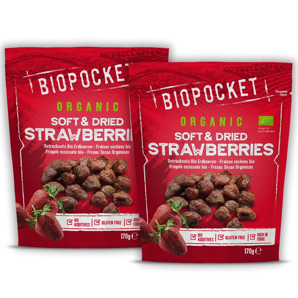Biopocket Organic Dried Apricots, 2 x 500 g