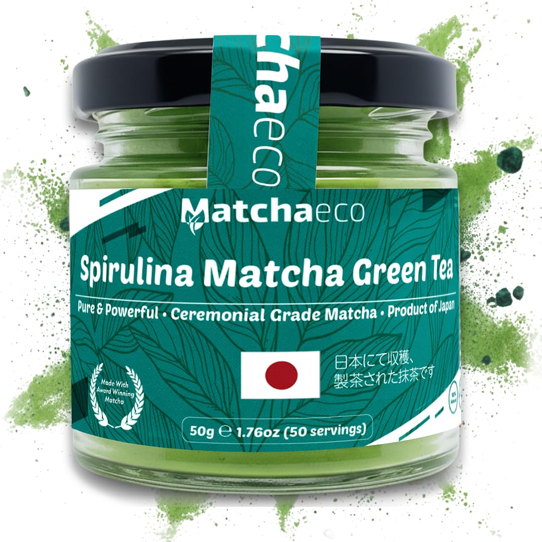 Matchaeco 2 x 50g [100g] Japanese Matcha Green Tea Powder |Authentic Stone Ground Ceremonial Grade From Japan | Natural Energy | Recyclable Jar | Vegan Baking Gift Ideas | Coffee Alternative