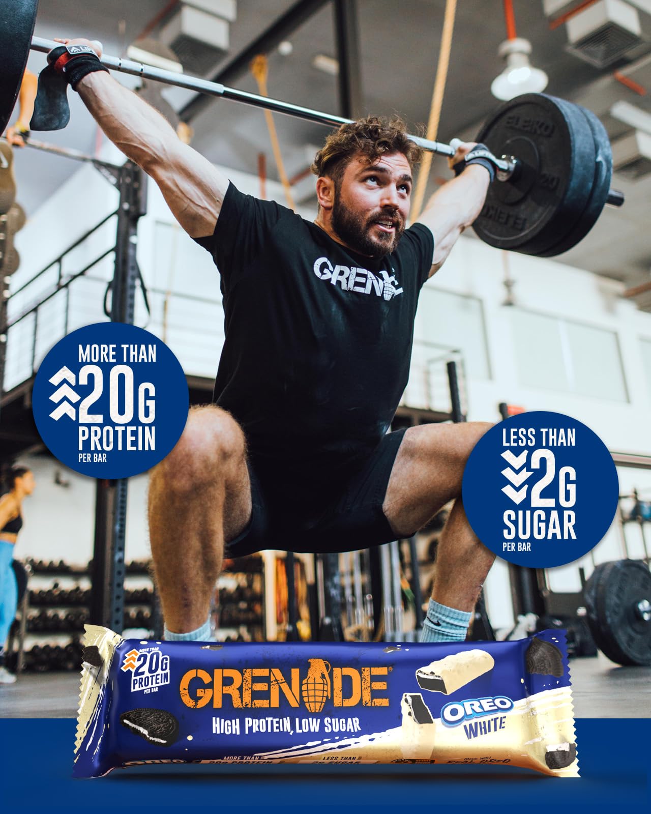 Grenade OREO White High Protein, Low Sugar Bars, 12 x 60 g – 21 g Protein per Snack Bar with Crunchy OREO Pieces & White Chocolate Coating